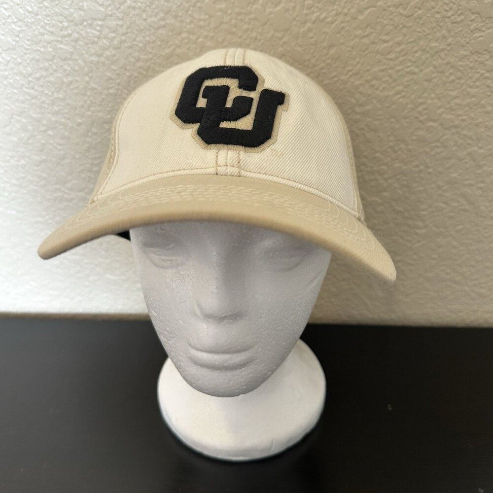 University Of Colorado Baseball Hat CU Buffaloes One Fit Stretch Cream White